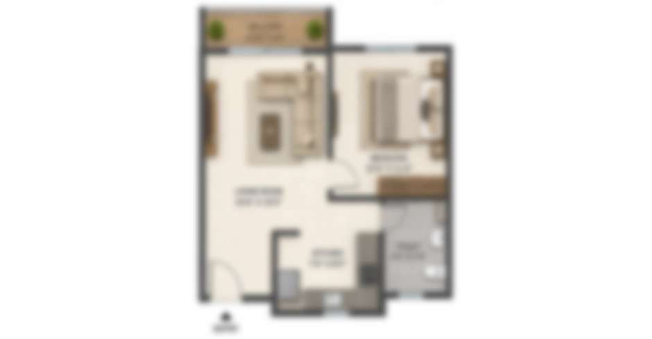 Eden Enclave Thane 1 BHK Floor Plan