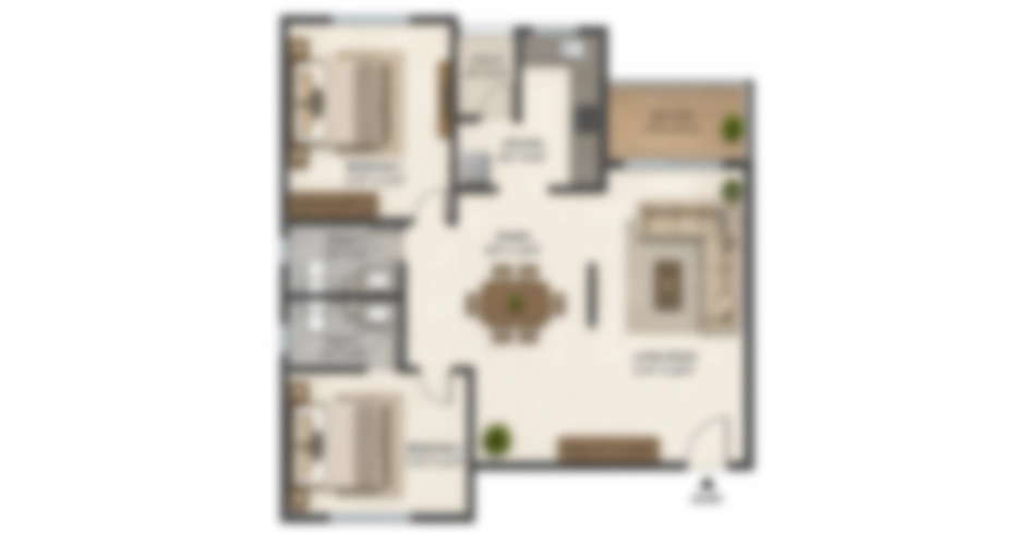 Eden Enclave Thane 2 BHK Floor Plan